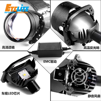 Biled Canbus 2.5 Led Projector Lens 70W 5500K Headlight Bi H4 Led Projector Lens Bright Car Light Bulb Lamp For Car