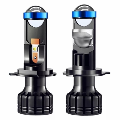 Faróis led de alta potência h4 mini projetor lâmpadas h7 mini bi led laser projetor lente h7 h4